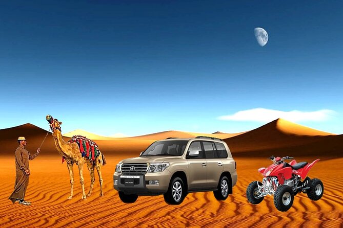 Desert Combo safari, Camel ride, Quad Bike and Dune Bashing(ALL INCLUSIVE) - Quick points before you book