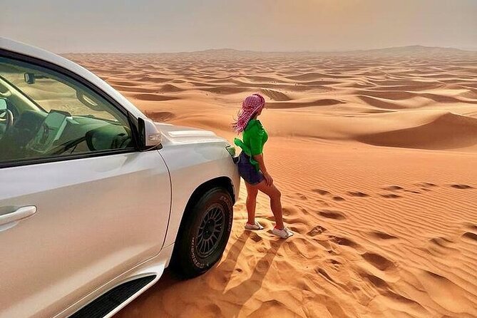Desert Safari with Quad Bike Camel ride ,SandBoarding ,InalndSea - The first desert stop has useful comforts