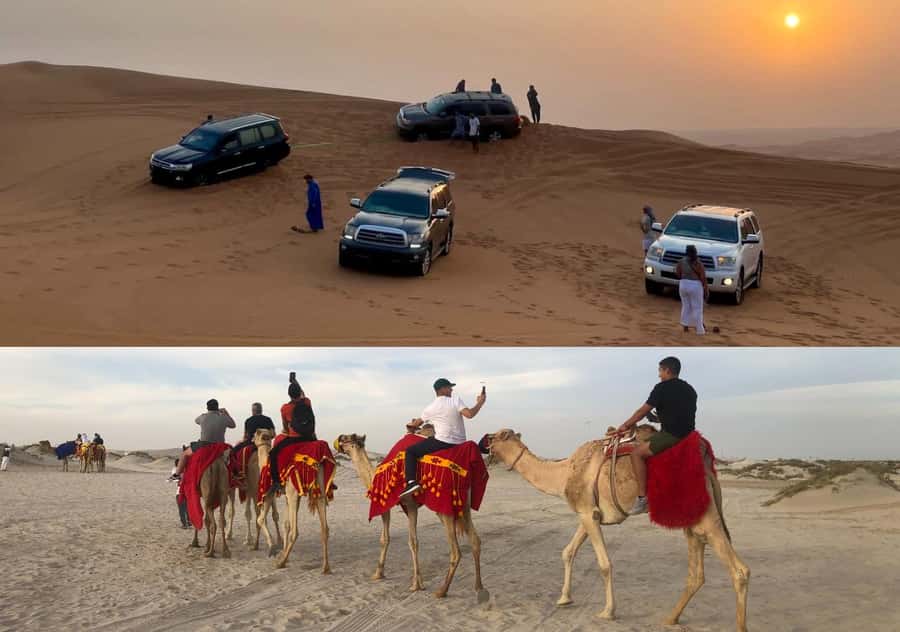 Doha Activities: Desert Safari, Dune Bashing & Inland Sea - Camel riding at the desert stop
