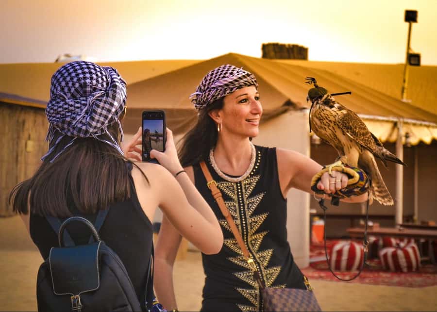 Doha: ATV Quad Bike and Buggy Desert Safari with Camel Ride - Camels, falcons, and a taste of Bedouin hospitality