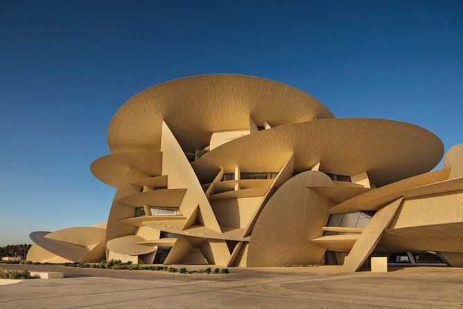 The National Museum of Qatar, its discs stacked like a desert rose