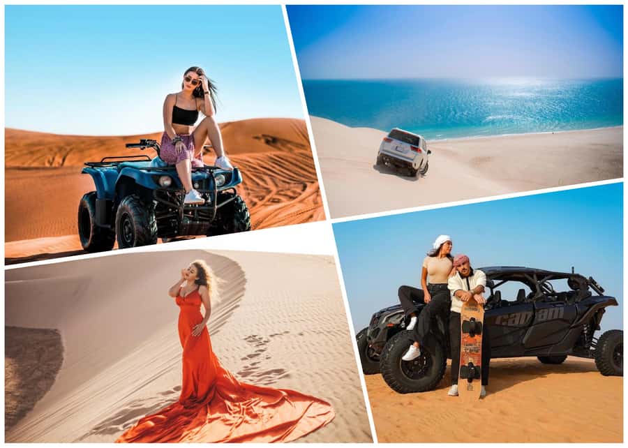 Doha: Desert 4x4, ATV/Quad, Camels, Sandboarding, Inland sea - Sealine Beach marks the switch from road to sand