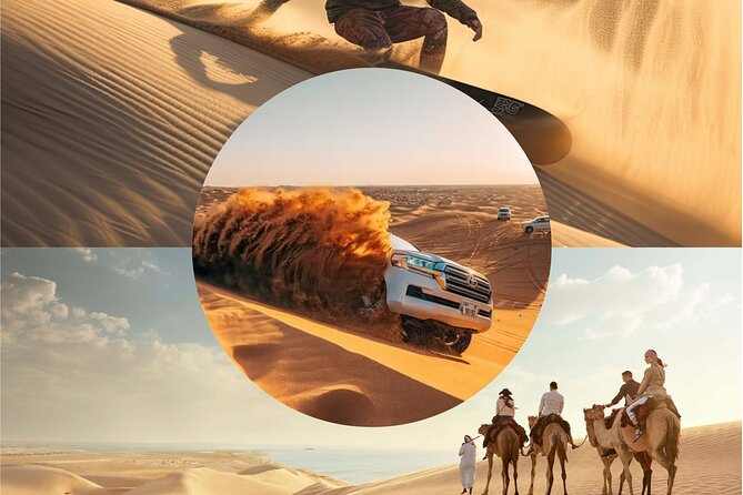 Doha Desert Excursion Dune Bashing Sandboarding Camel Ride - Sealine Beach: where the road gives way to sand