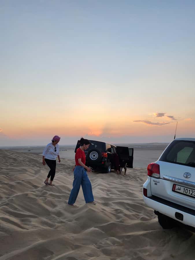 Doha: inland sea Tour With Dune Bashing &Sandboarding fun - Who will enjoy this safari most