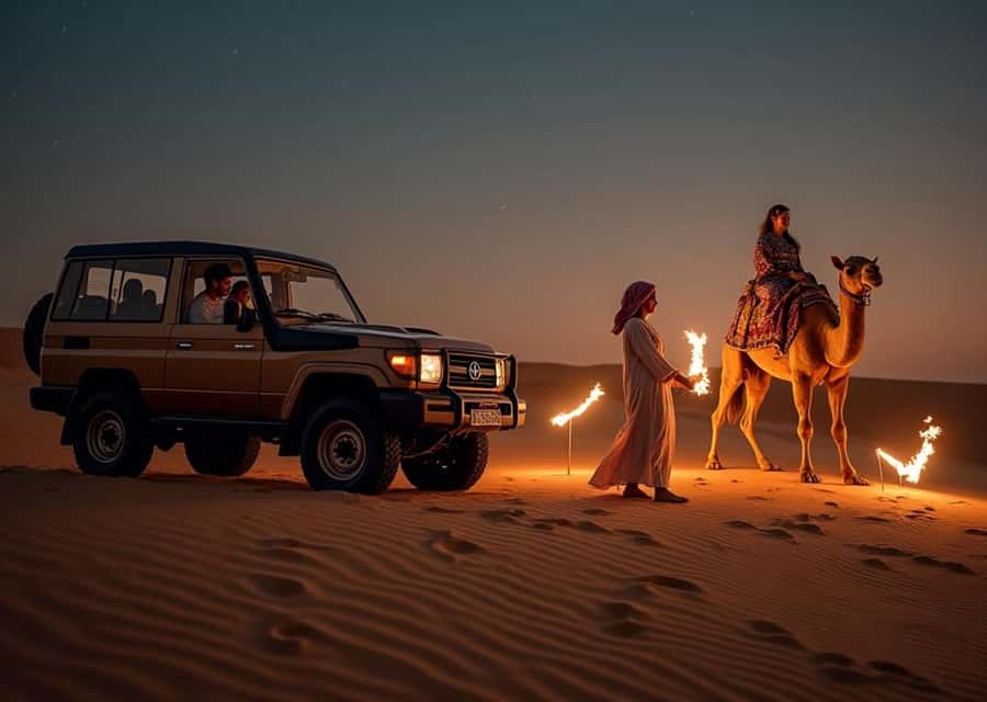 Doha: Nighttime Desert Safari with Dune Bashing & Camel Ride - Dune bashing: thrilling, physical, and not for everyone