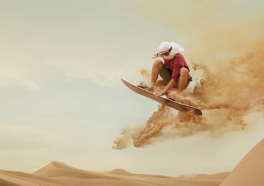 Doha : Private Desert Safari With Camel Ride & Sand Boarding - The inland sea at Khor Al Adaid