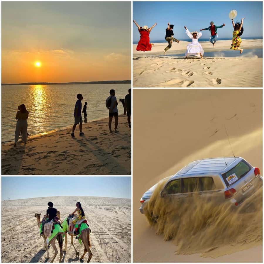 Doha: Private NIGHT desert safari with free camel ride - Leaving Doha for the Sealine desert