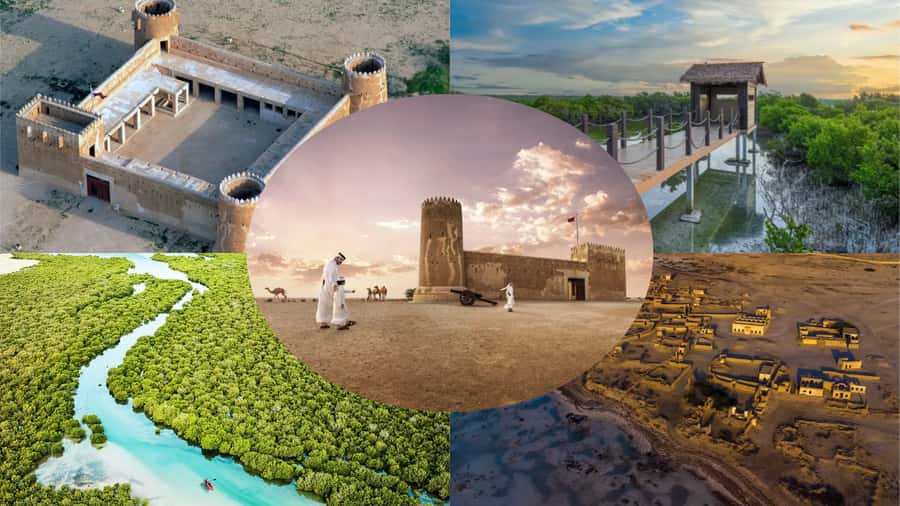 Doha: Private North Qatar Tour, Mangroves, & Zubara Fort - Walking around Purple Island in 40 minutes