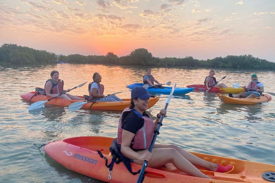 Doha: Private Purple Island Mangroves Kayaking Adventure - Kayaking toward Purple Island