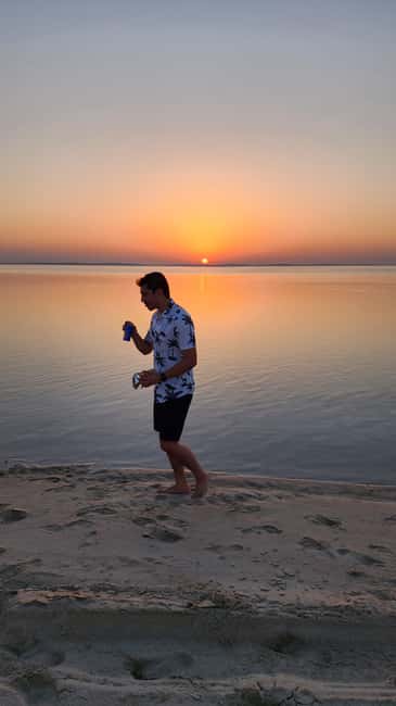 Doha Qatar : sealine adventure Camel Ride sandboard Sunset - Reaching the Inland Sea near sunset