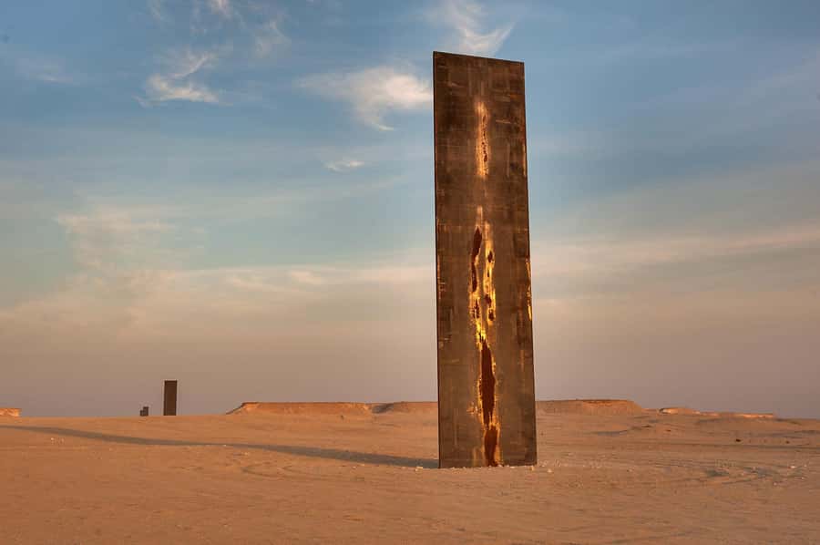 Doha: Richard Serra Sculpture,Mushroom Hill,Camel Race Track - Ras Abrouq and the prehistoric rock country