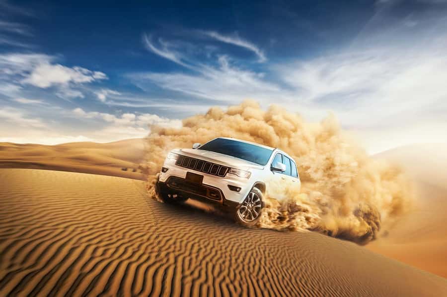 Doha Safari Quadbike, CamelRide, Sandboarding & Inland Sea - Leaving Doha for the Qatari desert