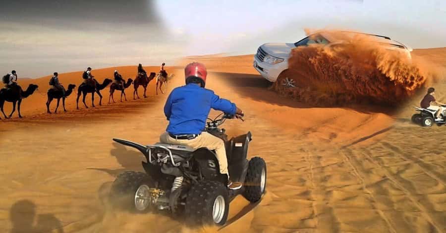 Doha Safari Quadbike, CamelRide, Sandboarding & Inland Sea - Camel riding at the desert stop