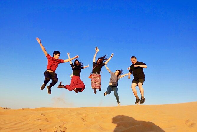 Doha Sharing Desert Safari with Dune Bashing and Sand Boarding - Camel and falcon photos at Sealine