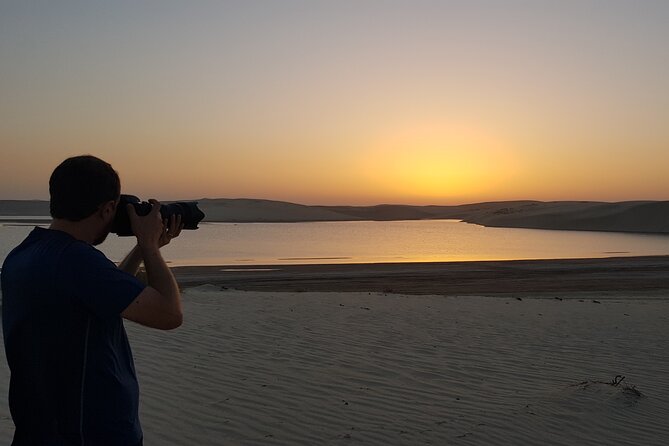 Doha: Sunrise /Sunset Desert Safari with Sand Boarding,Camel ride - Khor Al Udaid, where desert meets the Gulf