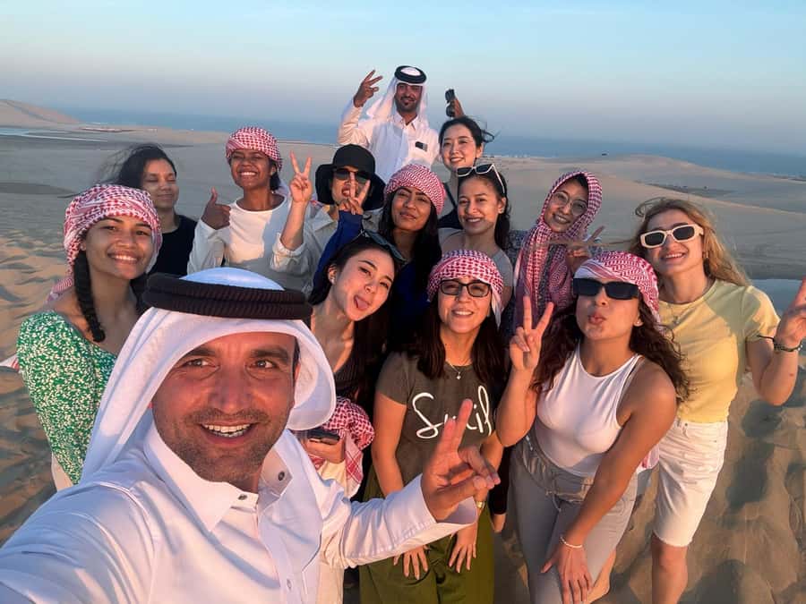 Doha: Sunset Safari, Dune Bashing, Sandboarding & Camel Ride - From Doha to the gold dunes