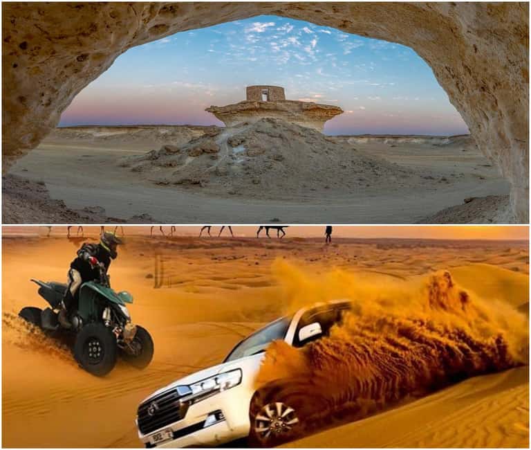 Fullday Tour to West of Qatar And Desert Safari with Pickup - Zekreet, Umbrella Rock, and mushroom-shaped limestone