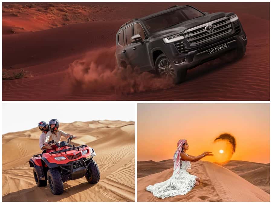 Qatar: Desert Safari, Camel Ride, Inland sea, Sandboarding - Optional quad biking adds risk and control