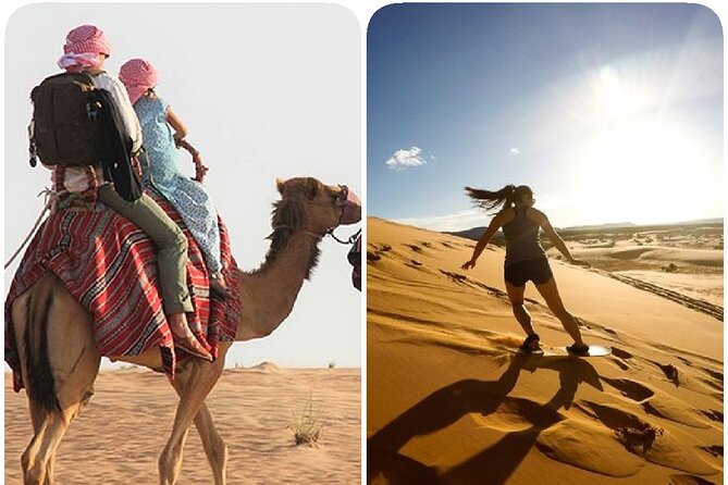 Sharing or Private Safari, Sand Boarding, Camel Ride, inland Sea Quick swim - A short camel ride at Sealine Beach