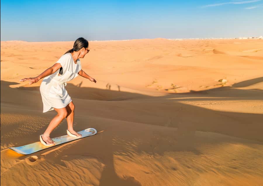 Sunrise : Privare Dune Bashing, Camel Ride & Sandboarding - Ninety minutes of dune bashing near the Inland Sea